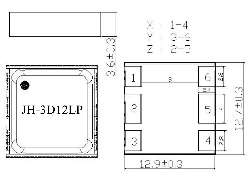 JH-3D12LP Transponder Coil dimension