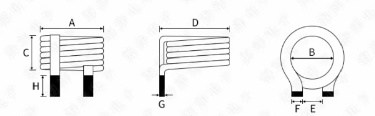 JH-FLAT-W01 Flat Wire Coil Inductor drawing