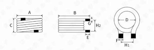 JH-FLAT-W04 Flat Wire Coil Inductor drawing