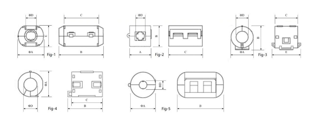 Ferrite Cable Cores drawing