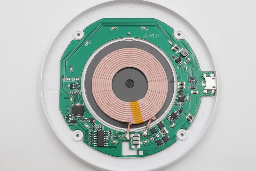 Wireless Charger PCBA A complete PCBA for a wireless charger with all components soldered on